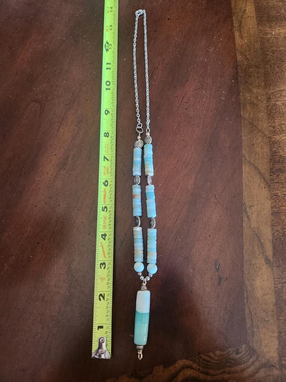 Amazonite Statement Necklace With Large Stone Dro… - image 6