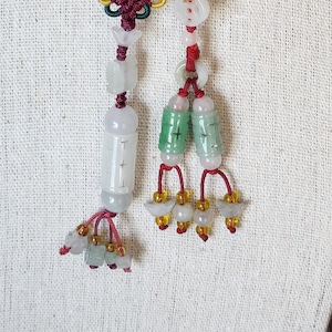 Set of 2 Purse Charm Car Mirror Charm Phone Charm Lucky Feng Shui Charm Jade Vintage Jade Charms Chinese Lucky Charms