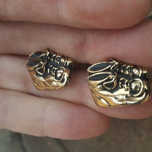 Vintage Adorable Swank Baby Shoes Men&#39;s or Woman&#39;s Gold Cuff Links Jewelry Detailed