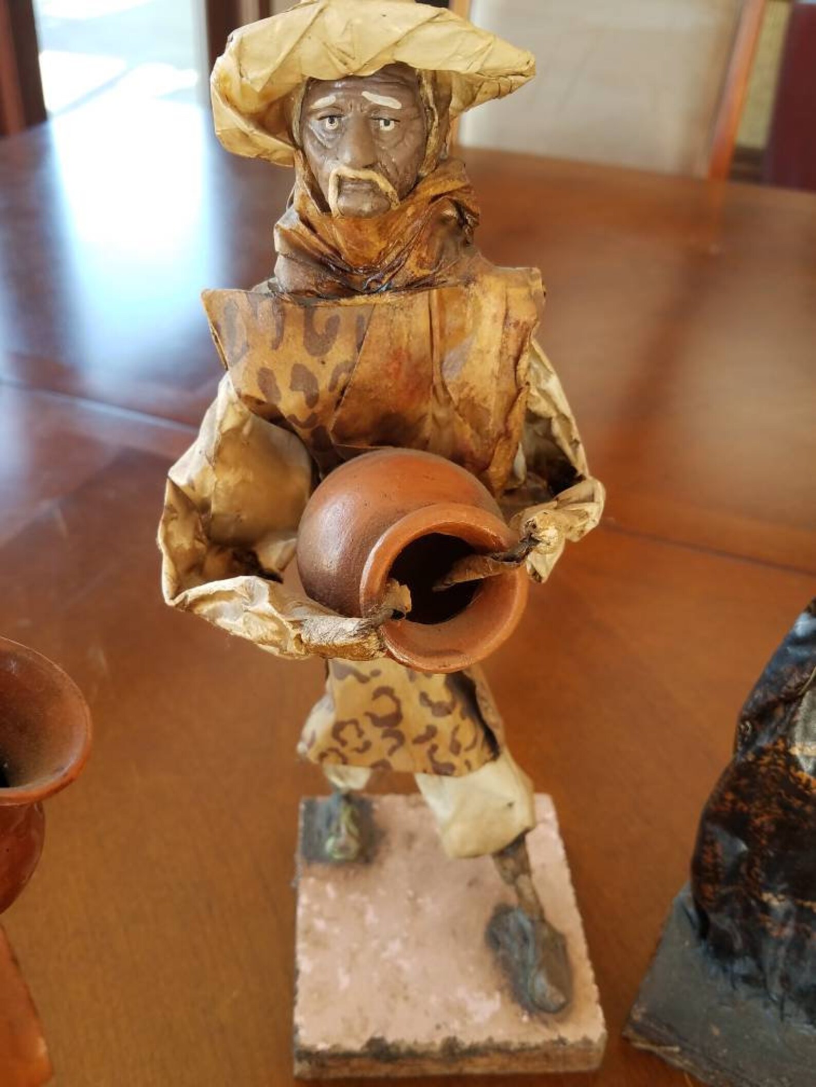 Vintage 3 Mexican Folk Art Paper Mache Figures Woman Man Etsy