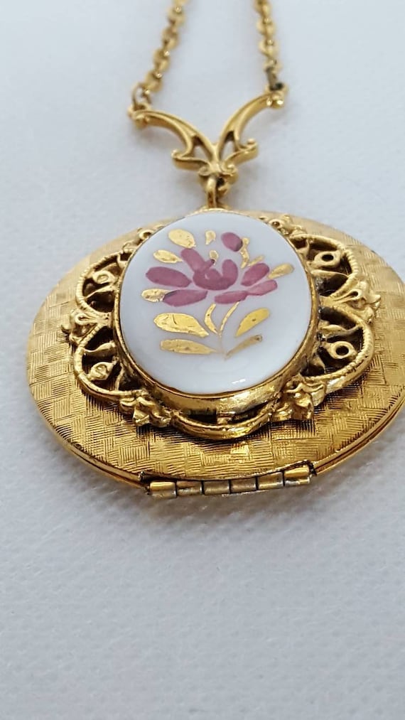 Vintage Gold Victorian Hand Painted China Purple … - image 3