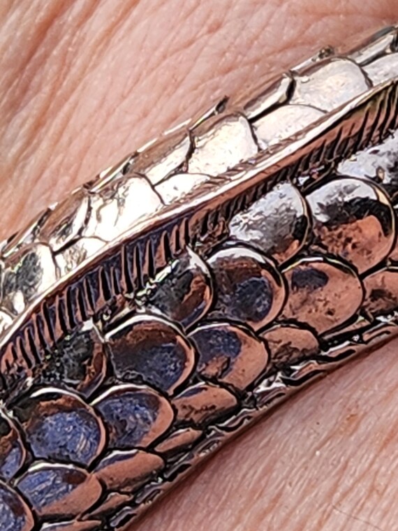 Silver Dragon Hinged Bangle With Rhinestones And … - image 5