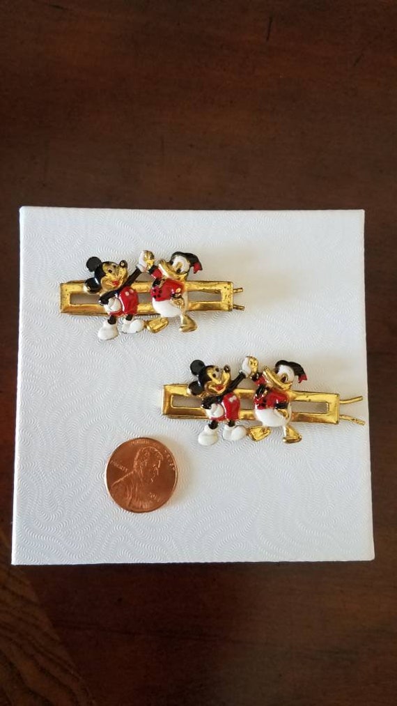 Disney Mickey Mouse And Donald Duck Antique Hair … - image 3