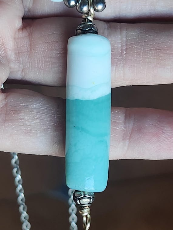 Amazonite Statement Necklace With Large Stone Dro… - image 4