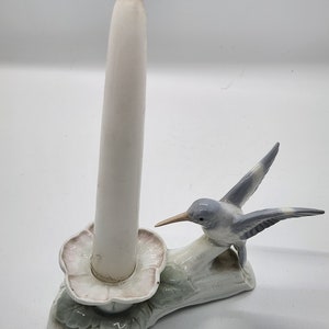 Otagirl Japan Hummingbird Candle Holder Vintage Light Blue Gray Green Porcelain