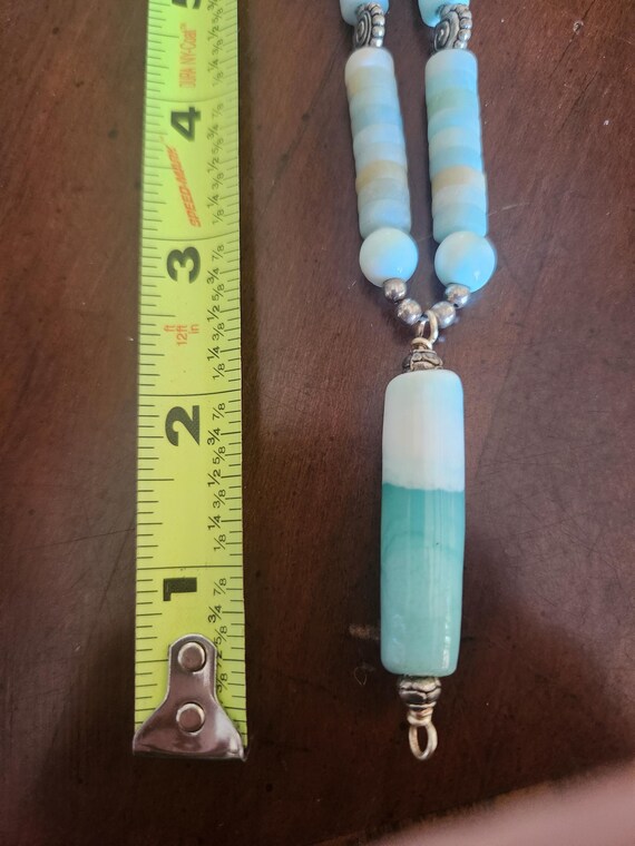 Amazonite Statement Necklace With Large Stone Dro… - image 9