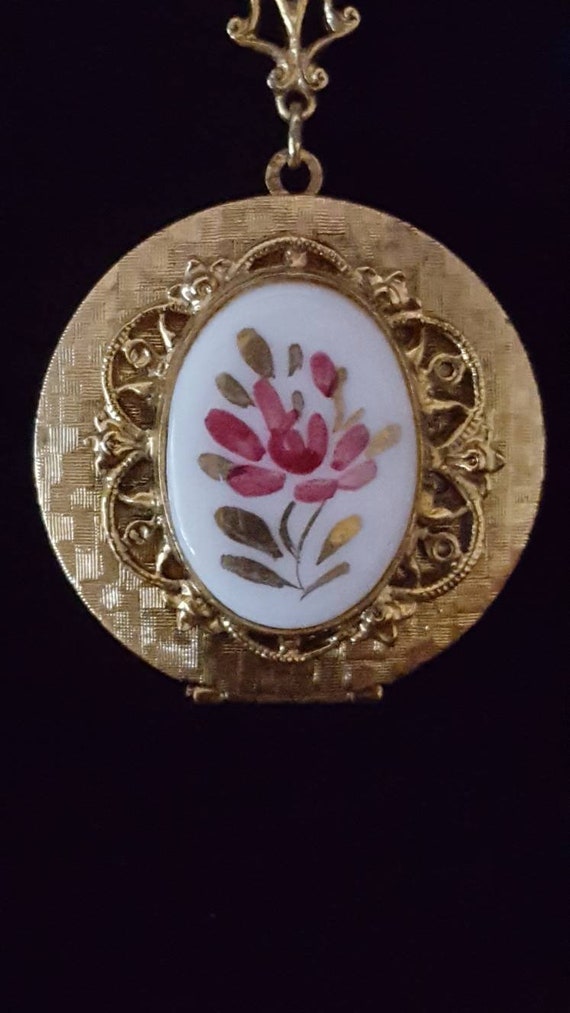 Vintage Gold Victorian Hand Painted China Purple … - image 2