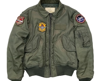 Large 80s US Air Force CWU-45/P Flight Jacket / Bomber Jacket CWU