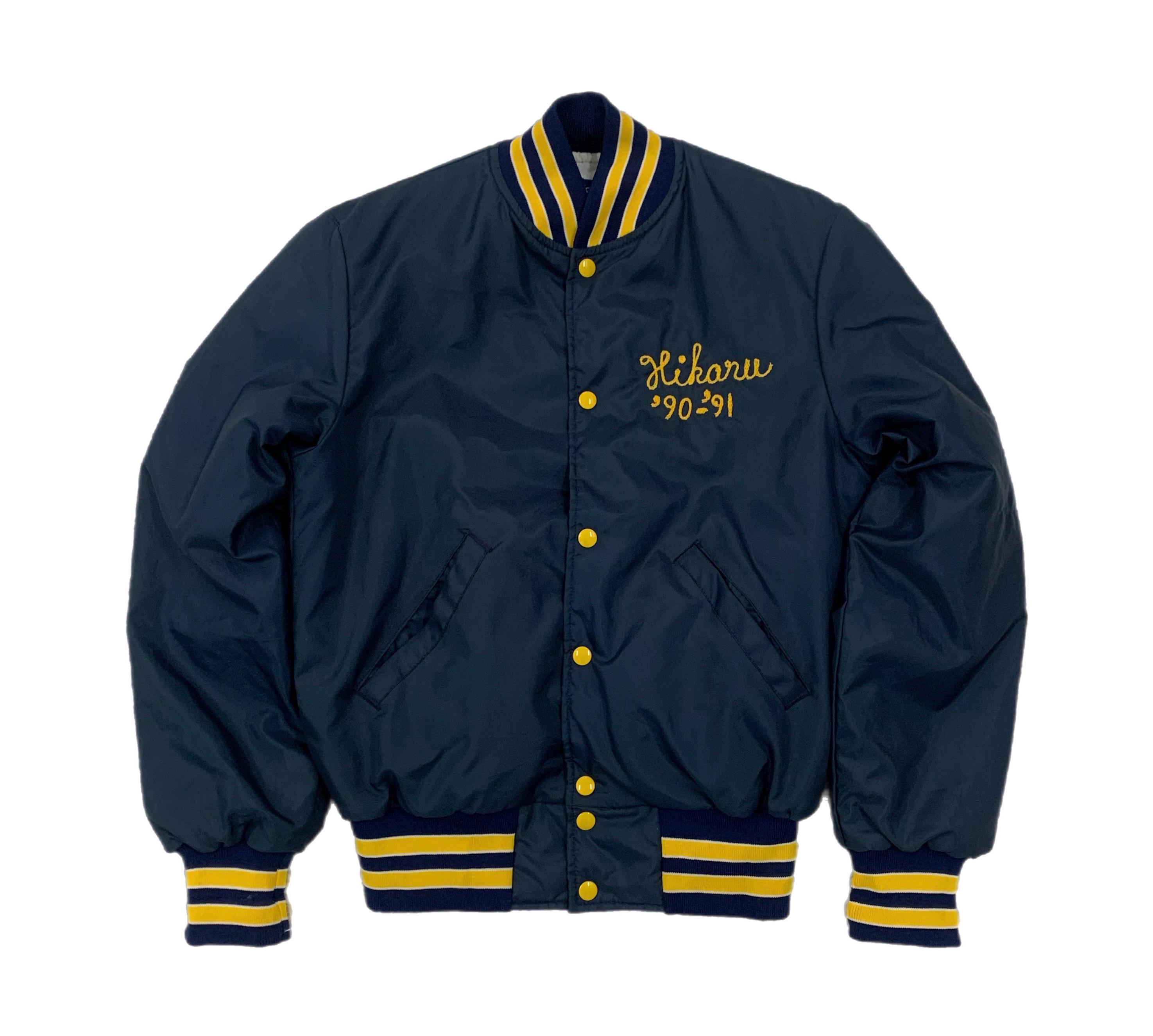 Veste Varsity Holloway – Manches En Cuir, Corps En Laine, Noir Et Or Clair, Taille L, Neuf