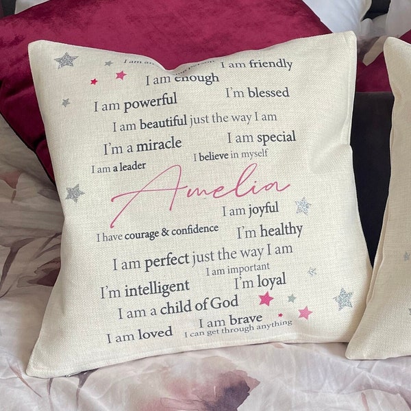 Affirmation gift, Positivity gift, gifts for children, gifts for him, gifts for her, Positivity Cushion, Self Love Cushion, Affirmation Gift