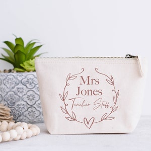 unique personalised gifts, gifts for friend, Personalised teacher gifts, best friend gifts, Personalised cosmetic bag, Bridesmaid makeup bag image 2