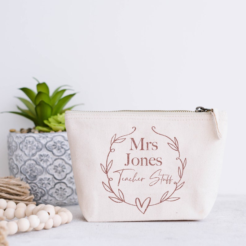 unique personalised gifts, gifts for friend, Personalised teacher gifts, best friend gifts, Personalised cosmetic bag, Bridesmaid makeup bag image 2