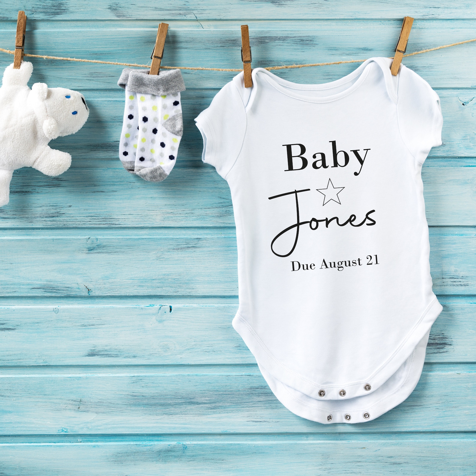 Personalised Baby Grow Baby Announcement Pregnancy Due Date Etsy Uk