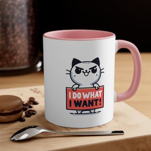 Angry Cat Mug, Funny Cat Mug, I Do What I Want Mug, Cat Attitude Mug, Cute Cat Mug