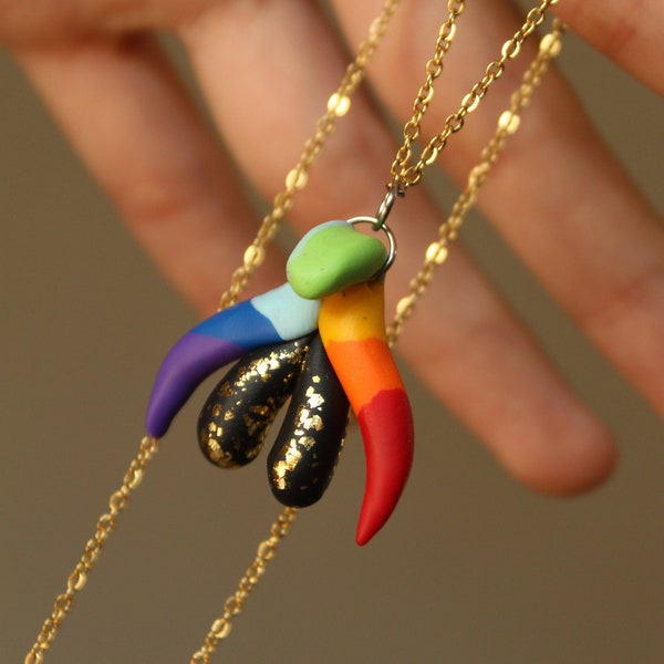 Collier Féministe Personnalisable - Éducation Santé Anatomie Arc-en-ciel - Empowerment LGBTQIA+ Drapeau Gay Fierté - Sororité Pride Queer