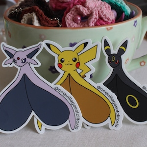 Feminist Sticker - Sylveon Pikachu Noctali Espeon Vaporeon Jolteon Pyroli - Anatomy Pride LGBTQIA+ - Queer Sex Education