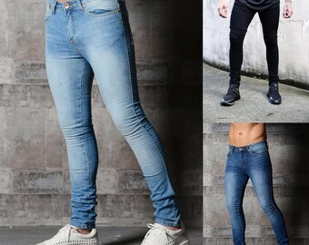 mens high waisted skinny trousers