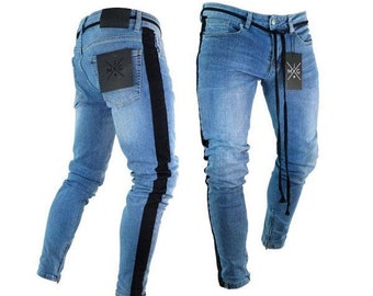 side stripe jeans mens online