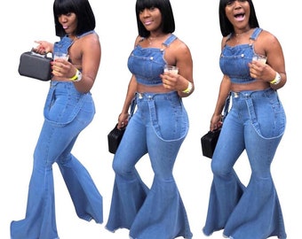 bell bottom overalls women