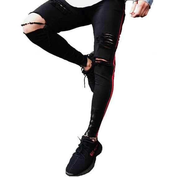 of Nostalgia Mens Black Skinny Jeans 