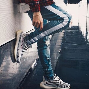 Land of Nostalgia Side Stripe Ripped 