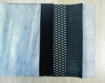 EMBOSSED LEATHER MIX 5 pieces design leather pack 8x12 inch genuine leather set Leather Scraps for dye projects skin scraps leather sheets