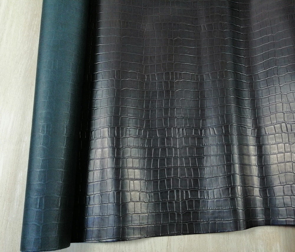 Dark GRAY EMBOSSED Leather Sheets / 3D Embossed Real Leather Precut