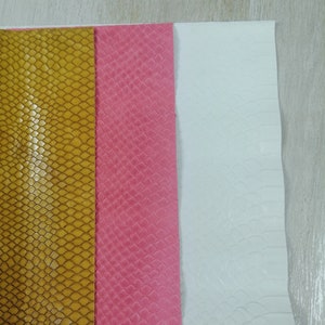 Snake/Reptila pattern embossed LEATHER 3 pieces leather pack 8x12 inch genuine leather set Leather Scraps for dye projects skin scraps