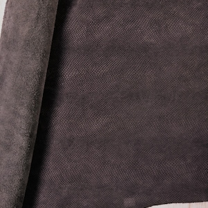 BROWN REPTILE embossed leather sheets /brown suede snake look leather pre-cut pieces/reptile pattern on cow leather/snake texture leather