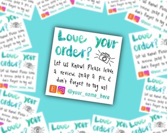 Love Your Order Sticker Sheet, Love Your Order Sticker, Leave A Review Sticker Sheet, Leave A Review Sticker, Instagram Sticker