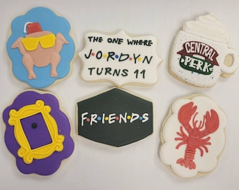 Friends theme birthday cookies