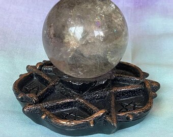 Pentacle Sphere Stand, Crystal Sphere Stand, Sphere Stand, Pentacle, Pentacle items, Household Decor, Witchy decor, Altar Tools, Pagan
