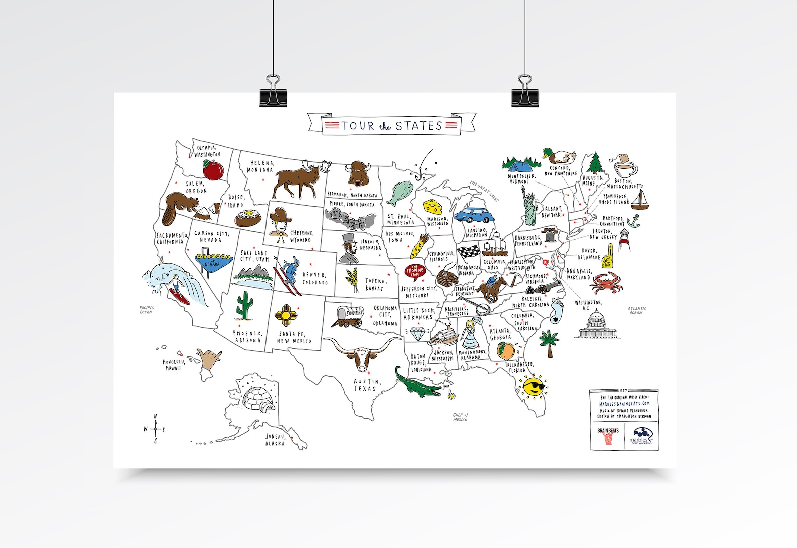 Tour The States Poster USA Map Etsy Tour the states poster usa map etsy
