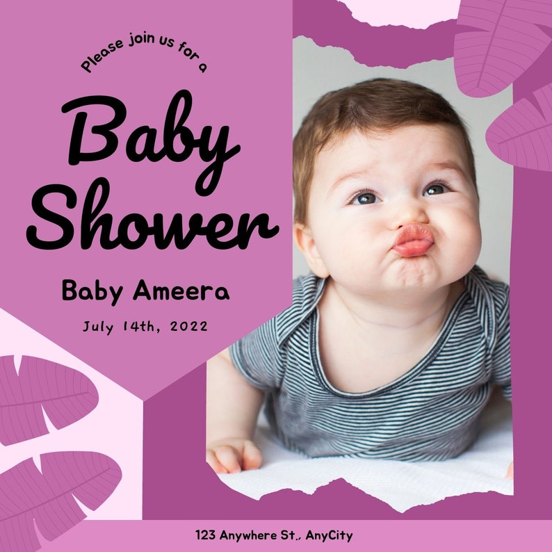 Customizable Baby Shower Boy Girl Celebration Invitation Etsy