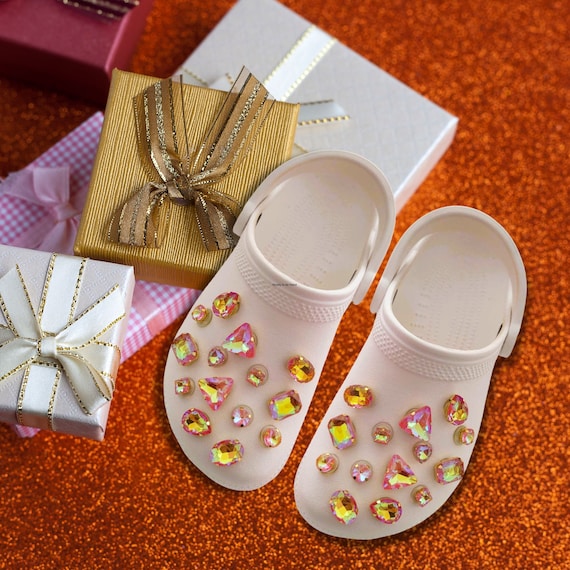 Luxury Gold Claw Orange Iridescent Glass Rhinestone Shoe Charms FREE SHIPPING AVAILABLE Etsy UK