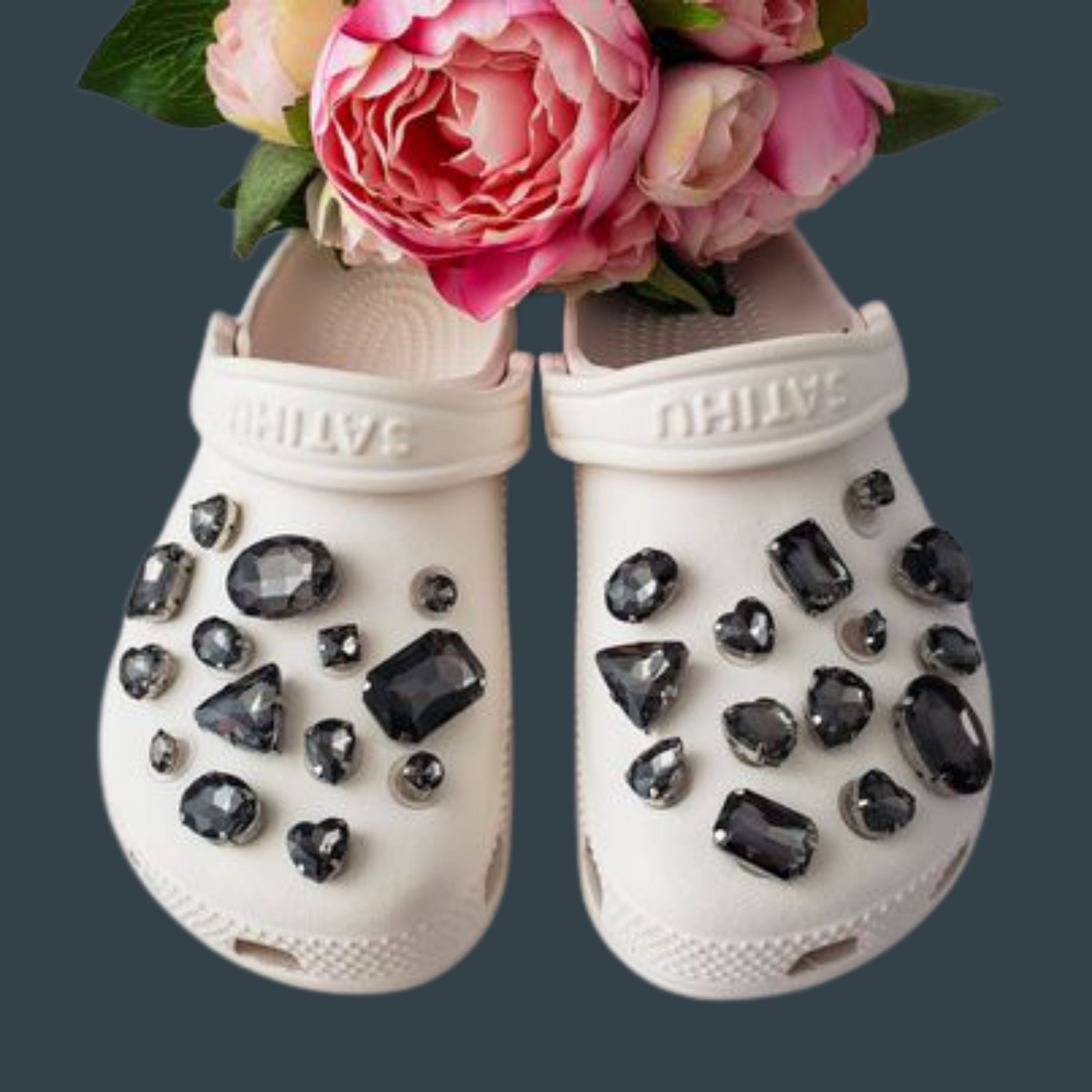 Designer Bejeweled Luxury Elegant Shoe Decorations Shiny Rhinestone Pearl  Croc Charms DIY Bling Gemstone Vintage Clogs Buckle