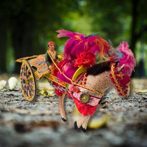 Vintage 20th Century The Sicilian Cart Carretto Siciliano Donkey Cart