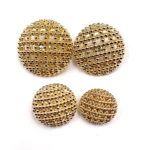 Metal Plaid Buttons For Clothes Sweater Coat Decoration Shirt Gold Shank Buttons Sewing Vintage Retro Pattern 15MM 18MM 22MM 25MM