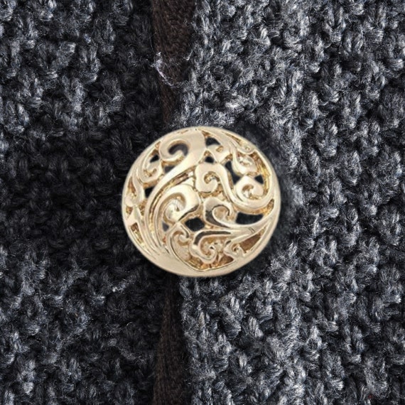 5 Pièces De Boutons Vintage Dorés Pour Femmes Décorations De Vêtements