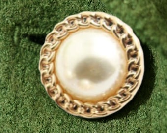 Abrigo con vástago de perla de imitación dorada, accesorios de costura de diseño de chaqueta, botones DIY ostentosos de moda para ropa de 25MM