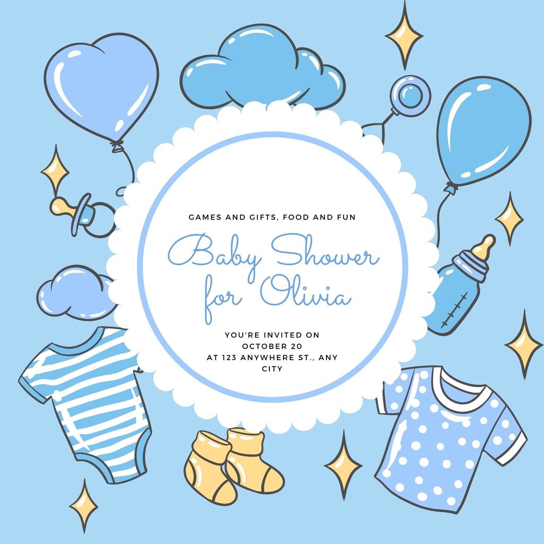 Customizable Baby Shower Boy Girl Celebration Invitation Etsy