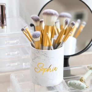 Makeup brush holder makeup storage cosmetic organizer personalized gift for her makeup brush holder dresser organizer makeup organization