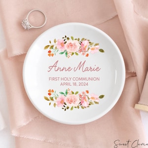 Kommunion Schmuck für Mädchen, Patenkind Geschenke zur Konfirmation, Taufgeschenk Mädchen, Konfirmation Schmuck Schale, Kommunion Geschenke Schmuck Box