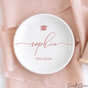 Personalized Graduation Gift, Custom Jewelry Dish, Class of 2024 College Graduation Gift for Her, Masters Degree Gifts, PHD Graduation Gifts