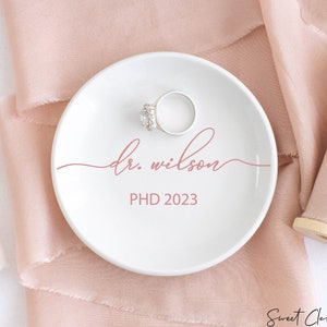 PHD Graduation Gift / Personalized Jewelry Dish / PHD Gifts for Her / Class of 2022 Trinket Dish /PHD Doctor Graduation / Gift for Daughter