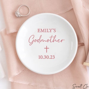 Gifts for Godmother / Godmother Gift from Goddaughter / Ceramic Jewelry Dish / Personalized Trinket Dish / Godmother Personalized Gift Dish