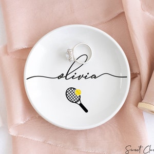 Tennis Jewelry Dish / Tennis Team Gifts for Girls / Birthday Gift for Daughter / Tennis Senior Gifts 2025 / Trinket Dish / Tennis Coach Gift