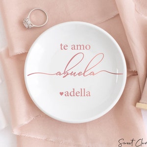 Cadeau de fête des mères Abuela, plat de bijoux Abuela, Te Amo Abuela, cadeaux espagnols de fête des mères, cadeau Abuelita, cadeau de grand-mère de petite-fille