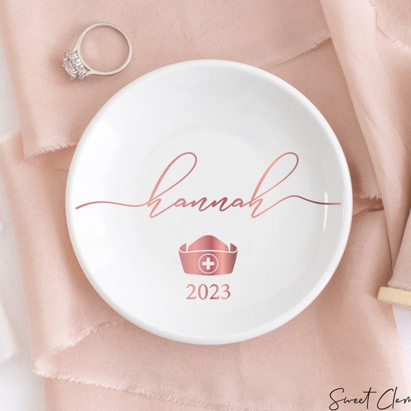 Nurse Graduation Gift for Her, Nurse Jewelry Dish, Graduation Gifts for New Nurse, Trinket Dish, Class of 2023 Gift, Daughter Grad Gift