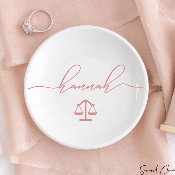 Lawyer Jewelry Dish, Lawyer Gift for Women, Lawyer Graduation Gift, Scale of Justice Trinket Dish, Law Student Gift, Gift for Best Friend